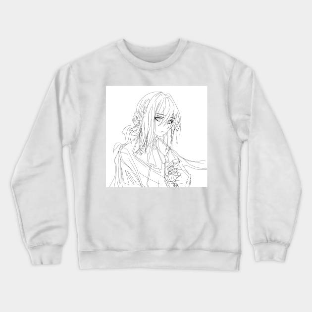 violet evergarden in sadness of life Crewneck Sweatshirt by jorge_lebeau